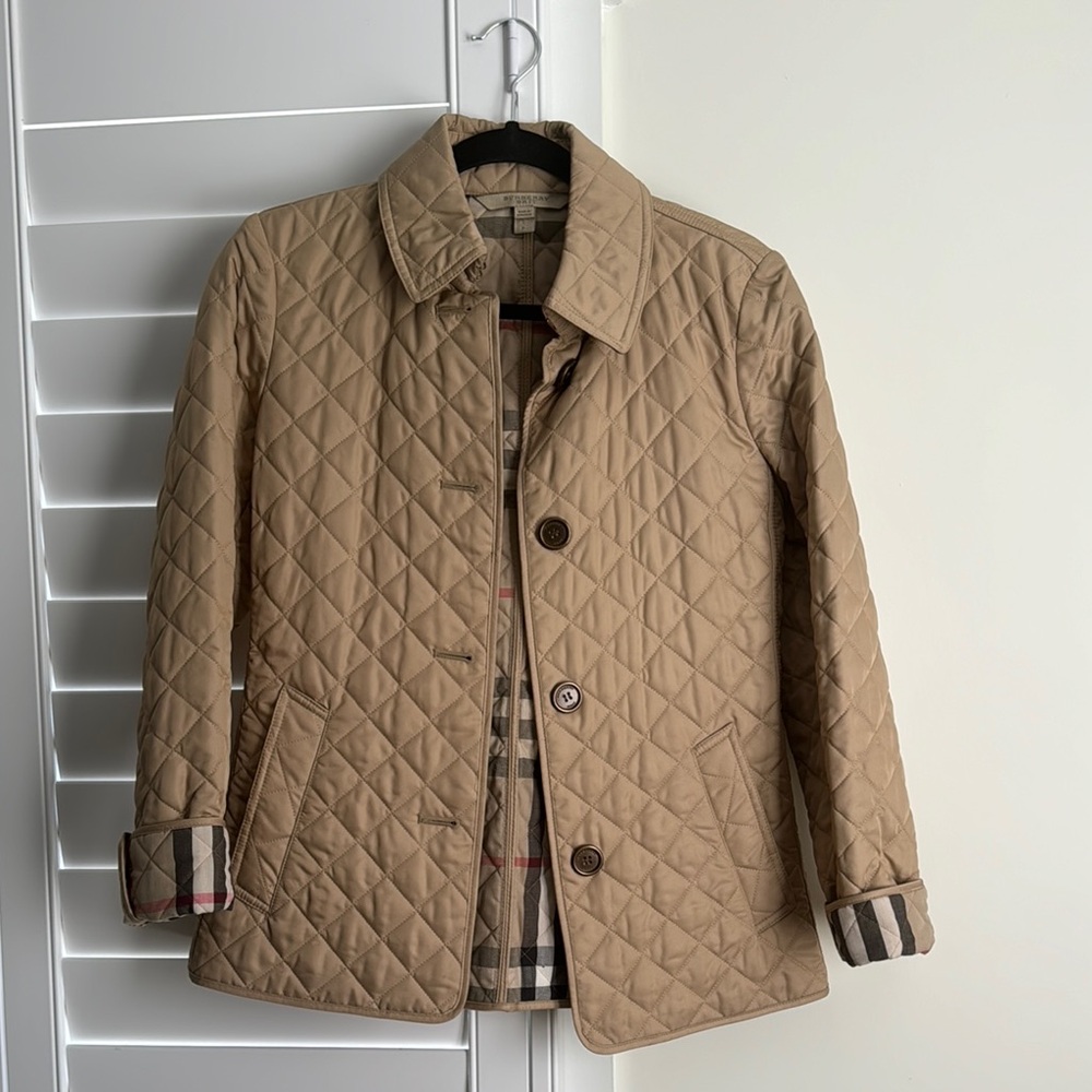 Burberry Cream Quilted Lightweight Jacket